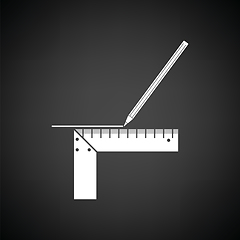 Image showing Pencil line with scale icon