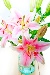 Image showing pink lily flower bouquet