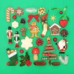 Image showing Retro and Old Fashioned Christmas Decorations 