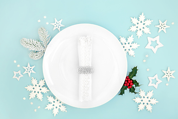 Image showing Festive Christmas Dinner Place Setting  