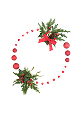 Image showing Happy Holidays Abstract Christmas Wreath 