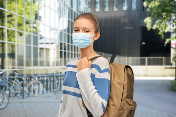 Image showing teenage student girl with school bag