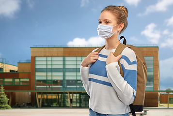 Image showing teenage student girl with school bag