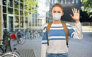 Image showing teenage student girl with school bag