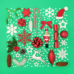 Image showing Christmas Snowflake Decorations and Festive Objects