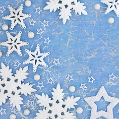 Image showing Christmas Background Abstract Composition with Snowflakes  