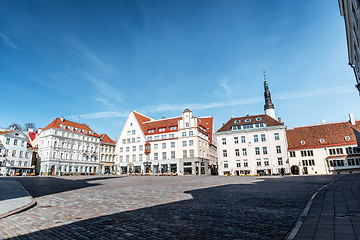 Image showing empty town hall square of Tallinn old city
