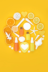 Image showing Fresh Fruit Ingredients for Skincare and Facial Treatment