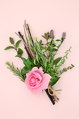 Image showing Love Potion Posy with Rose and Herbs