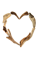 Image showing Abstract Driftwood Heart Shaped Frame