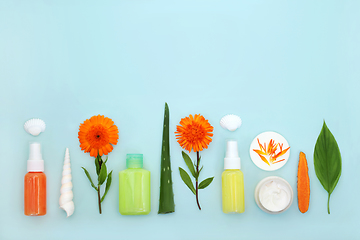 Image showing Aloe Vera Calendula and Turmeric Skincare Beauty Cosmetics