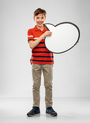 Image showing boy holding speech bubble