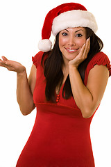 Image showing Cute lady santa