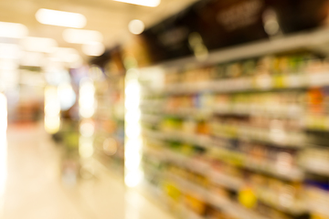 Image showing Supermarket blur background with bokeh