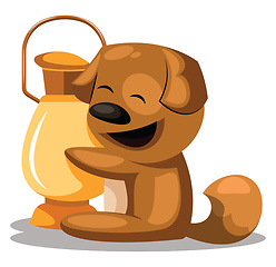 Image showing Dog with a lanternChinese New Year vector illustration