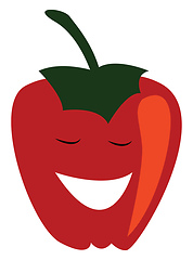 Image showing A fresh and happy red pepper added to recipes vector color drawi