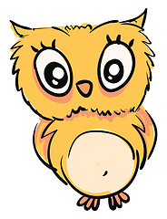 Image showing Little yellow owlillustration vector on white background