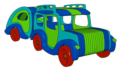 Image showing A toy car cartoon vector or color illustration