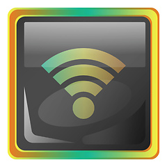 Image showing Wi-Fi grey vector icon illustration with colorful details on whi