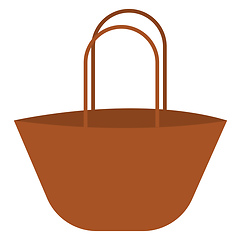 Image showing Brown shopping bag vector or color illustration