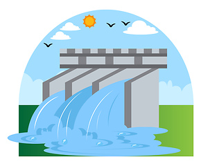 Image showing Hydroelectric power as eco source illustration vector on white b