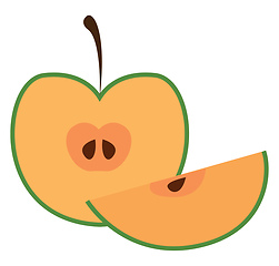 Image showing Half apple vector or color illustration