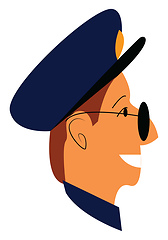 Image showing A policeman in his uniform and wearing a sunglass is smiling vec