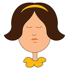 Image showing Girl in yellow dress vector or color illustration