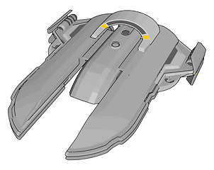 Image showing Light blue sci-fi battleship vector illustration on white backgr