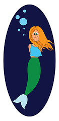 Image showing Portrait of a mermaid vector or color illustration