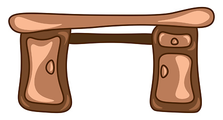 Image showing A computer desk vector or color illustration