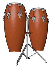 Image showing Different components of conga drum parts vector or color illustr