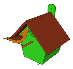 Image showing A birdhouse object vector or color illustration