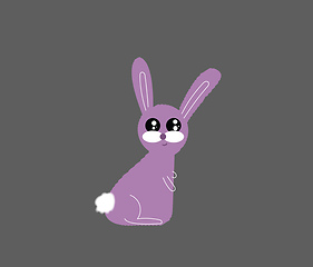 Image showing Portrait of a pink rabbit over black background viewed from the 