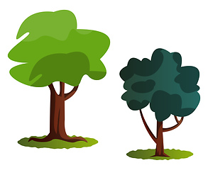 Image showing WebCouple of green trees vector illustration on white background