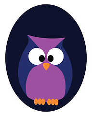 Image showing Portrait of an owl over blue background vector or color illustra