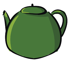 Image showing Clipart of a green kettle/Teapot/Evening snacks time vector or c