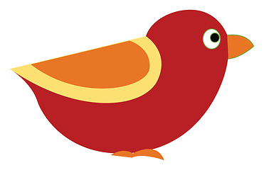 Image showing A red little bird vector or color illustration