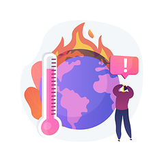 Image showing Earth climate change, temperature increase, global warming vector concept metaphor.