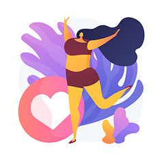 Image showing Body positive happy woman vector concept metaphor.