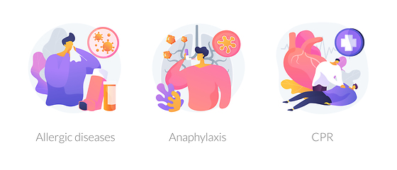 Image showing Allergic reactions first aid abstract concept vector illustratio