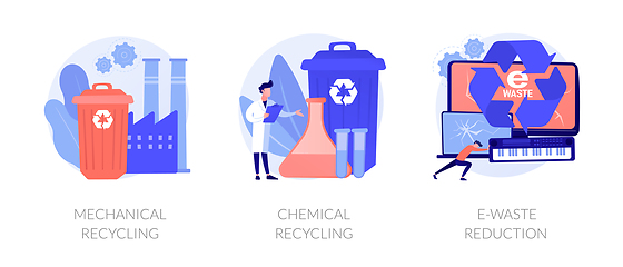 Image showing Waste material reuse vector concept metaphors.