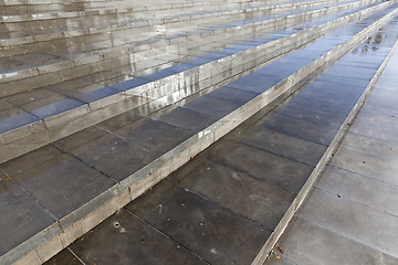 Image showing wet concrete steps