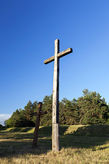 Image showing wooden crosses, religion