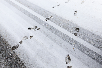 Image showing Snow drifts in winter