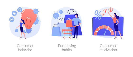 Image showing Purchase decision process vector concept metaphors.