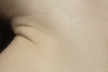 Image showing Texture of human skin. Close up of well-kept caucasian human body