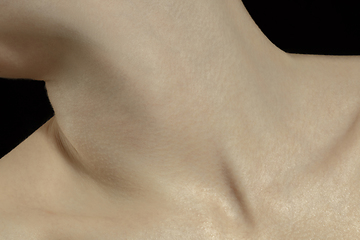 Image showing Texture of human skin. Close up of well-kept caucasian human body