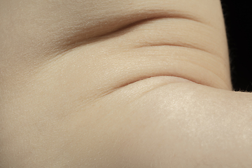 Image showing Texture of human skin. Close up of well-kept caucasian human body