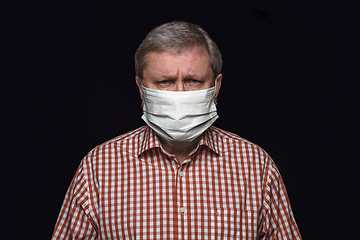 Image showing Man in protective mask, coronavirus prevention, protection concept